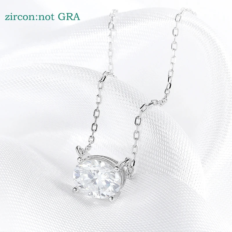 14K Plated 1-3CT Moissanite Necklaces Pendant Women Girls Birthday Gift Chain Lab Diamond Jewelry 925 Sterling Silver GRA