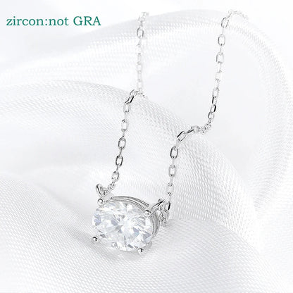 14K Plated 1-3CT Moissanite Necklaces Pendant Women Girls Birthday Gift Chain Lab Diamond Jewelry 925 Sterling Silver GRA