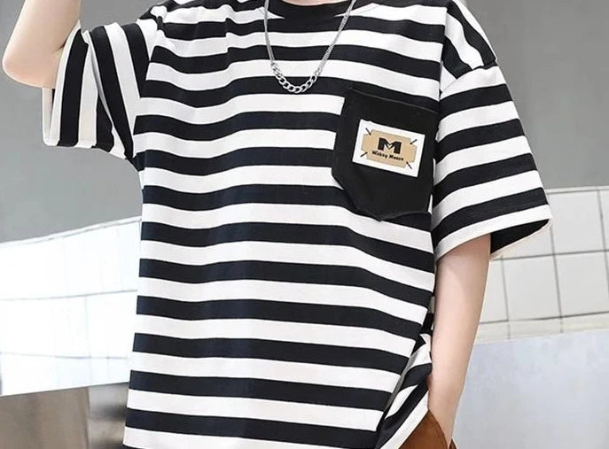 Stripes Children's Outdoor Clothes 4 Years Clothing Suit for Kids Boys Top Bottom Set Junior Shorts Summer Boy Child T-shirt 7 8