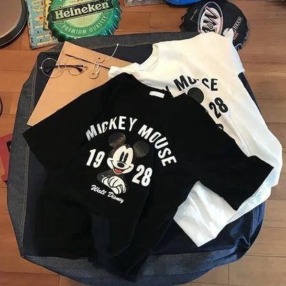 Women T-shirt Autumn 2026 New Korean Version of The Trendy Mickey Short Sleeves T Shirt Female Loose Y2k Clothes Tops Harajuku