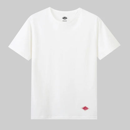 2025 Exported To Japan Orders Classic Embroidery Fashion Solid Simple Loose Short Sleeve Cotton Couple T-shirt Men/Women Top