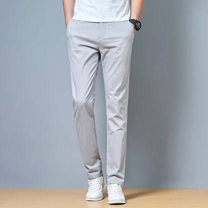 Top Grade Cotton New Brand Casual Fashion Relax Fit Long Dress Pants Korean Straight Business Trousers Office Mens Clothing 2026