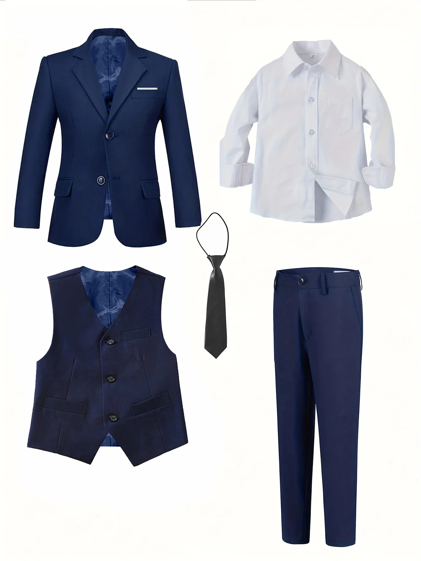 Back-to-school Season Boys Suit 5 Piece Jacket Vest Trousers Shirt Tie random Children's Suits Wedding Performance Formal