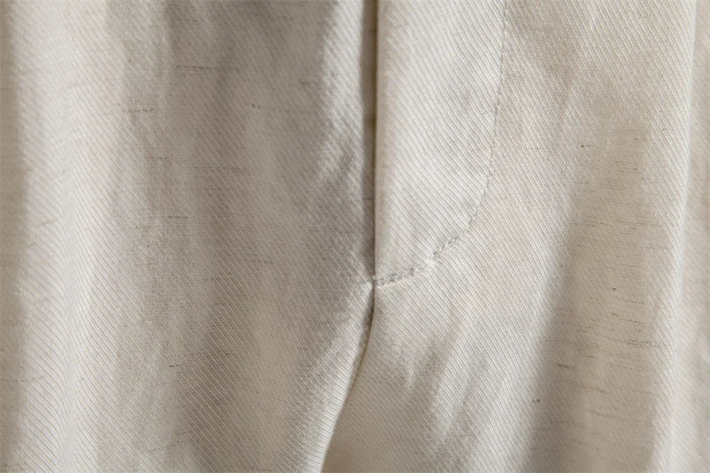 Men's Comfortable Elastic Waist Shorts Solid Color Cotton Linen Blend Multi Pocket Breathable Quick Dry Summer Shorts