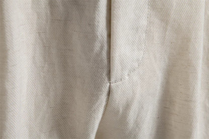 Men's Comfortable Elastic Waist Shorts Solid Color Cotton Linen Blend Multi Pocket Breathable Quick Dry Summer Shorts