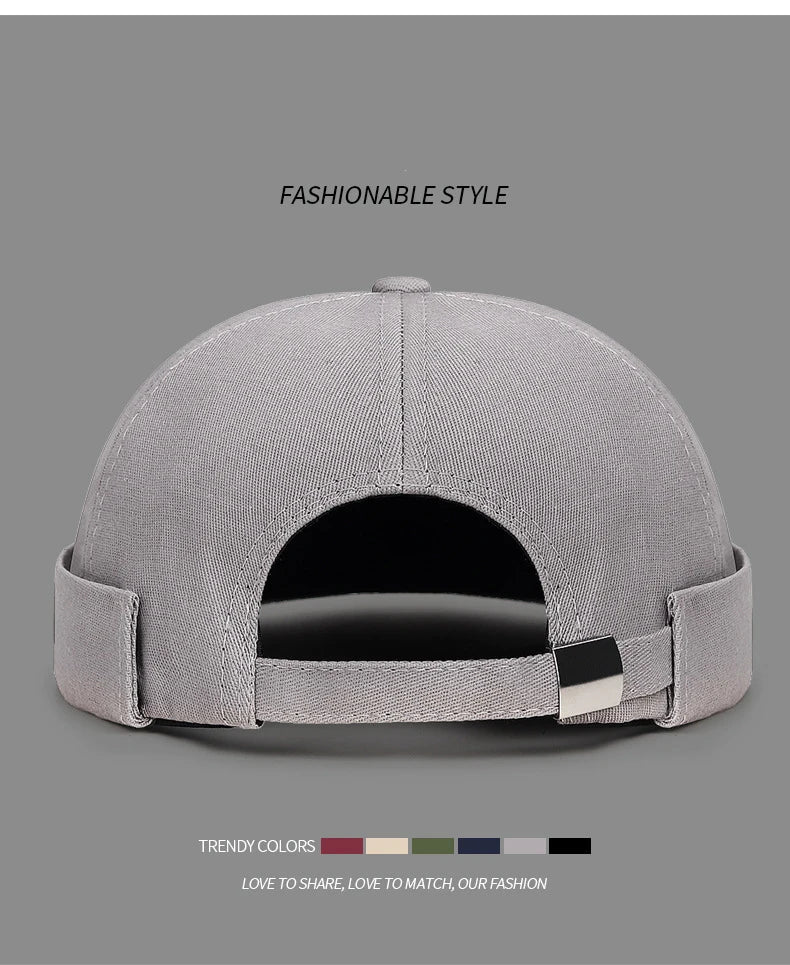 Brimless Hat for Men Women Cotton Classic Solid Color Beanie Beaded Hip Hop Hat for Outside Cycling Riding Activities