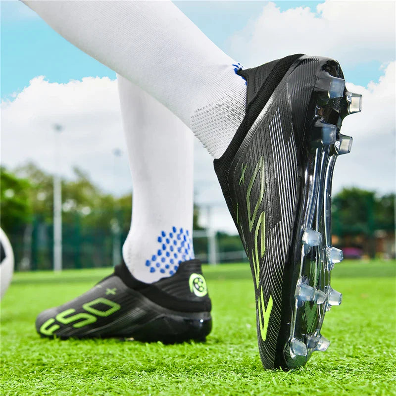 Without-lace F50+ Mens Soccer Shoes Boys Training Non-Slip Turf Soccer Cleats TF/FG Football Sneakers Chuteira Campo 35-45
