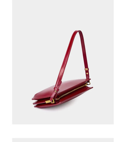 Genuine leather red shoulder bag woman minimalist crossbody bag cowhide luxury handbags female luxury bag armpit bag