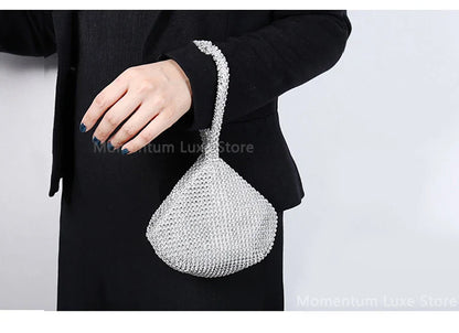 Fashion Designer Evening Bag Ladies Rhinestone Clutch Soft Purse Handbag for Women Party Gift Wedding Accessories Daily Use