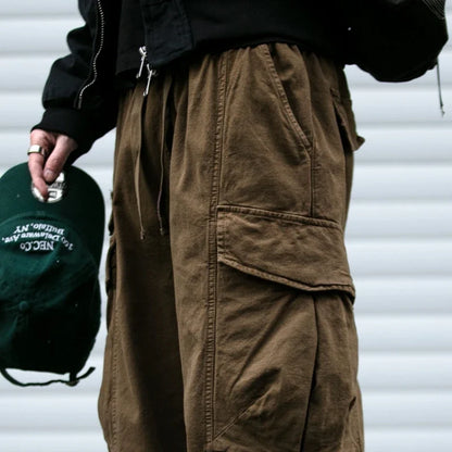 Oversized Cargo Pants For Men Multi Pocket Loose Fit Streetwear Casual American Style Korean Trendy Fashion Straight Leg Pants