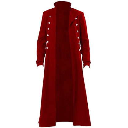 Medieval Renaissance Costume Men Steampunk Vintage Trench Coat Gothic Long Coat Man Victorian Carnival Party Cosplay Costume 5XL