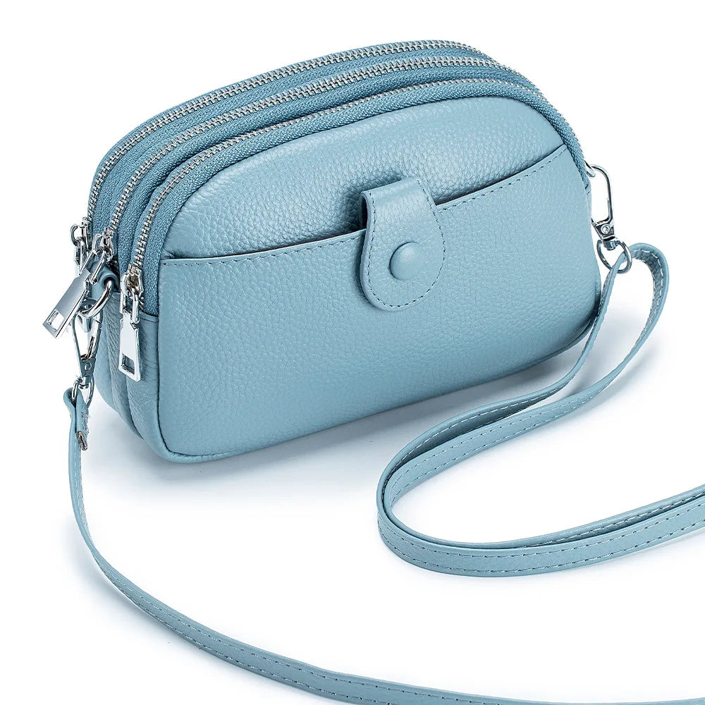 Genuine Leather One Shoulder Bag Women Casual Crossbody Bag Designer Small Handbag Lipstick Key Phone Pouch Case For Female