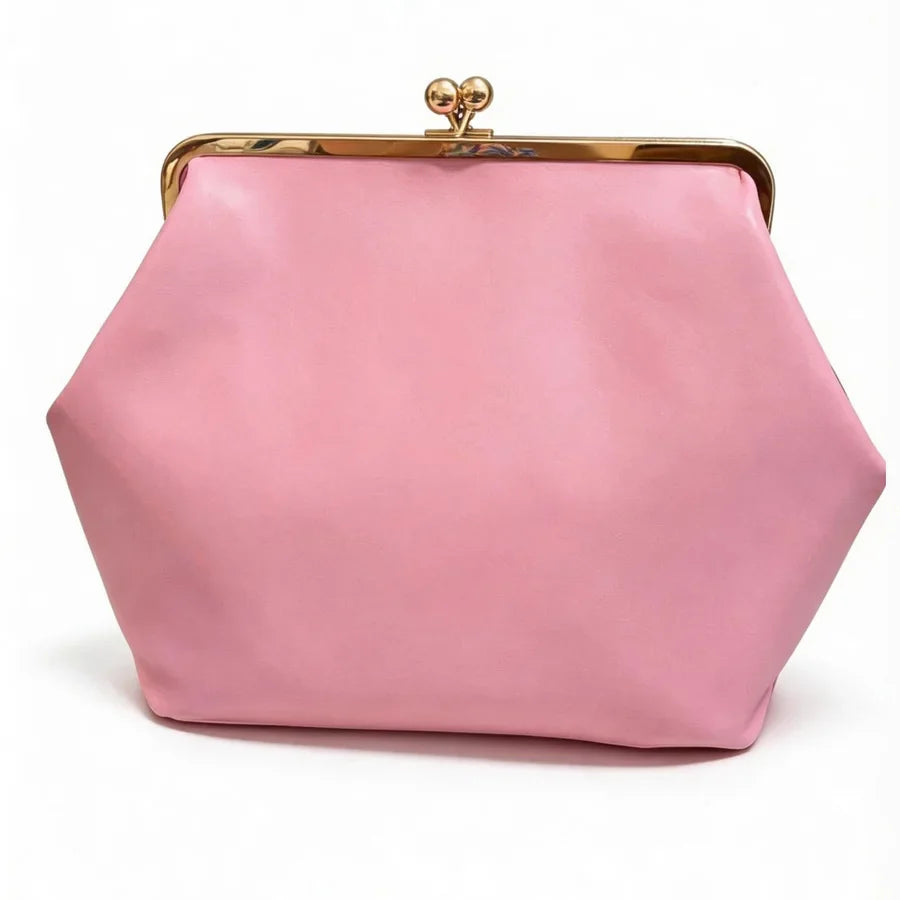 Fashion Large Kisslock Clip Shell Clutch Bag  Designer Women Handbags Luxury Soft Pu Leather Shoulder Bags Elegant Party Bag2026