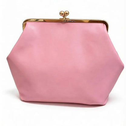 Fashion Large Kisslock Clip Shell Clutch Bag  Designer Women Handbags Luxury Soft Pu Leather Shoulder Bags Elegant Party Bag2026