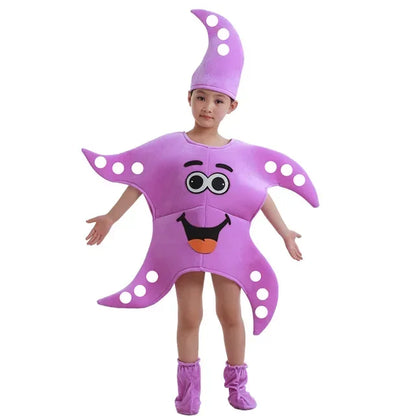 Children's Adorable Marine Animal Costumes Ocean-themed Party Outfits Starfish And Lobster Costumes Stage Performance Attire