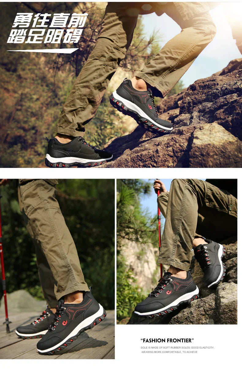 Men's leather Casual Shoes, Men's Sports Shoes, Spring,Autumn,Winter Shoes, Men's Tennis lightweight Wear-resistant Hiking Shoes