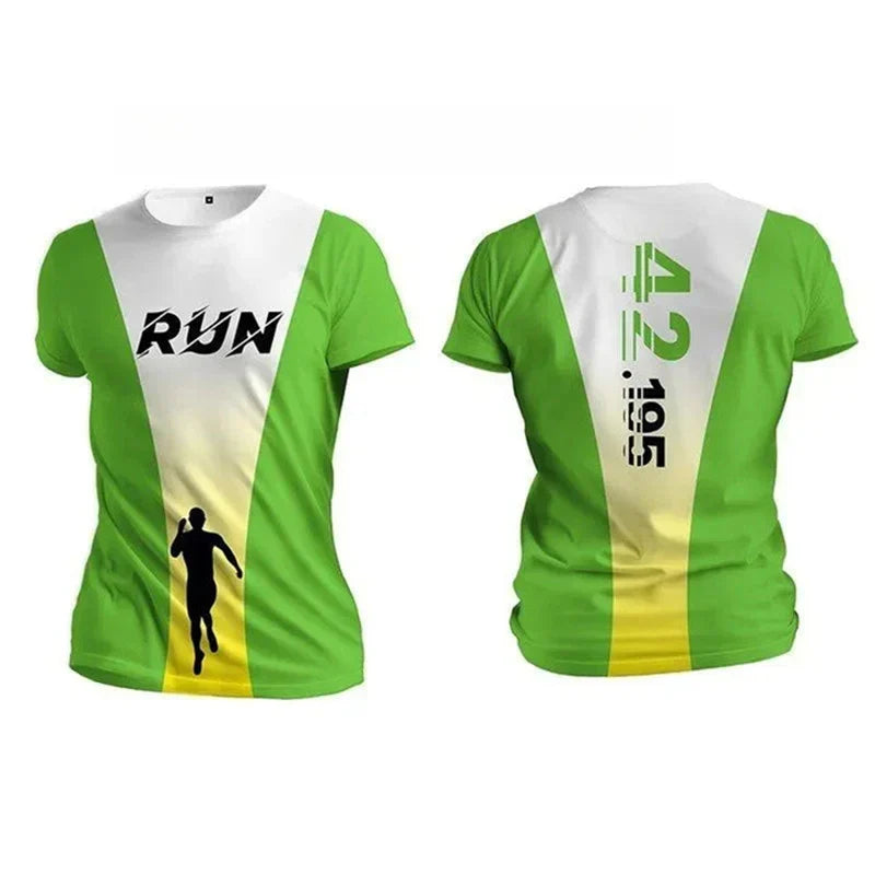 Men's T shirt Outdoor Fitness Run Sports T-Shirts Summer New Casual Women's Short Sleeve Tops Fashion 3D Gradient Harajuku Tops