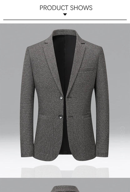 Brand 2026 Spring Autumn Retro Style Suit Blazers for Man 2 Button Slim Fit Social Business Blazer Jackets Men