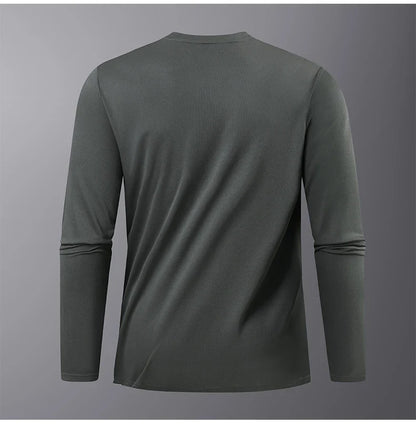 Men's Summer Long Sleeve Tops Outdoor Elastic Quick-Drying Breathable Cool Sweatshirt Men Jogging Reflective Strip Sweatshirt