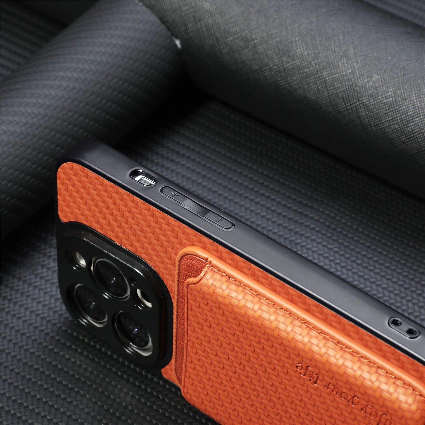 Carbon Fiber Style PU Leather for Magsafe Case for iPhone 17 Air 16 15 Pro Max 16e 14 Plus 11 12 13 Mini Cover Card Holder LM2