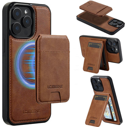 جراب مغناطيسي قابل للفصل 2 في 1 من الجلد لهاتف iPhone 16E 17 1615 14 13 12 11 Pro XS Max Air XR 8 7 Plus SE بغطاء هاتف وجيب للبطاقات