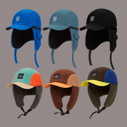 Korean Warm Ear Protectors Baseball Cap Men Autumn and Winter Female Lei Feng Forward Bomber Hat Women Corduroy Flying Hat
