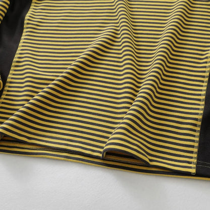 Insulated Patchwork Striped Sweatshirt with Contrast Details Unisex, Loose-fitting Spring and Autumn Undershirt.