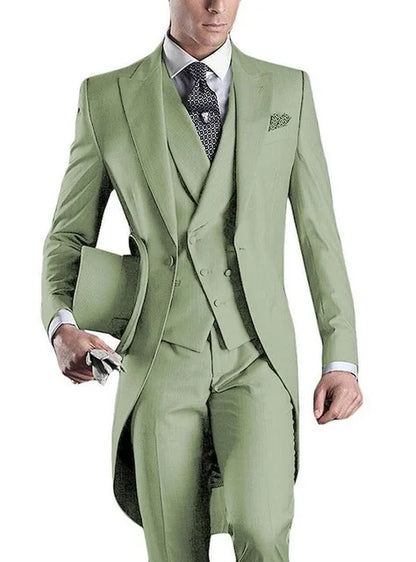 Costume Homme 3 Pieces Fashion Tuxedos Groom Wedding Men Suits Tuxedo Terno Masculino De Pour Hommes Blazer (Jacket+Pants+Vest)