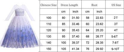 2PCS LED Light Up Snow Queen Costume for Kids Girl Elsa Birthday Party Luxury Princess Cosplay Children Carnival Clothing Outfit