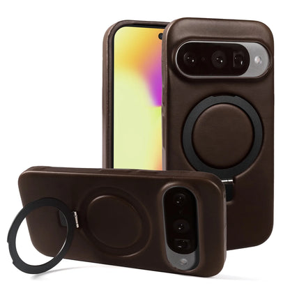 Luxury Magnetic Bracket Holder Genuine Leather Case For Google Pixel 10 Pro XL pixel10  8A 9pro 7A 6A 5A Full Wrapped Back Cover