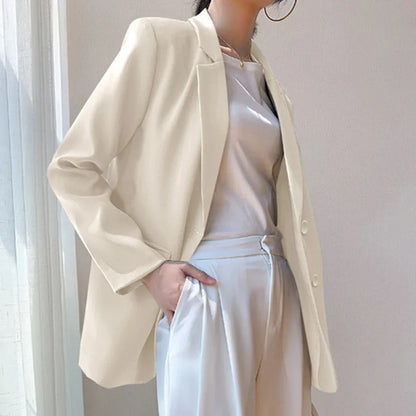 New Solid Color Blazer Coat Female Spring Autumn  Fashion Suit Jacket Ladies 2026  Advanced Long Sleeves Casual Tops Outwear