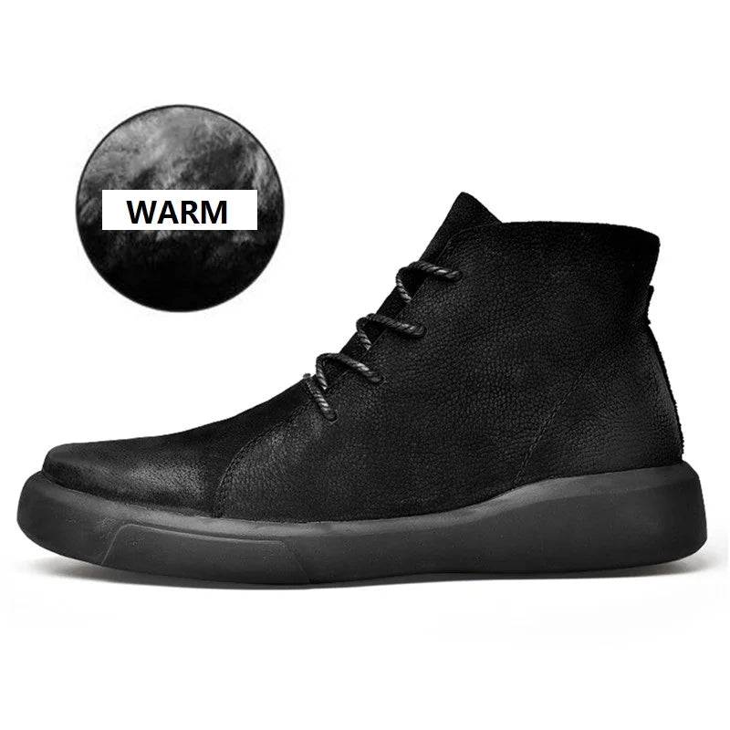 Mens Genuine Leather Winter Ankle Military Treking Tactical Boots Outdoor Men Shoes