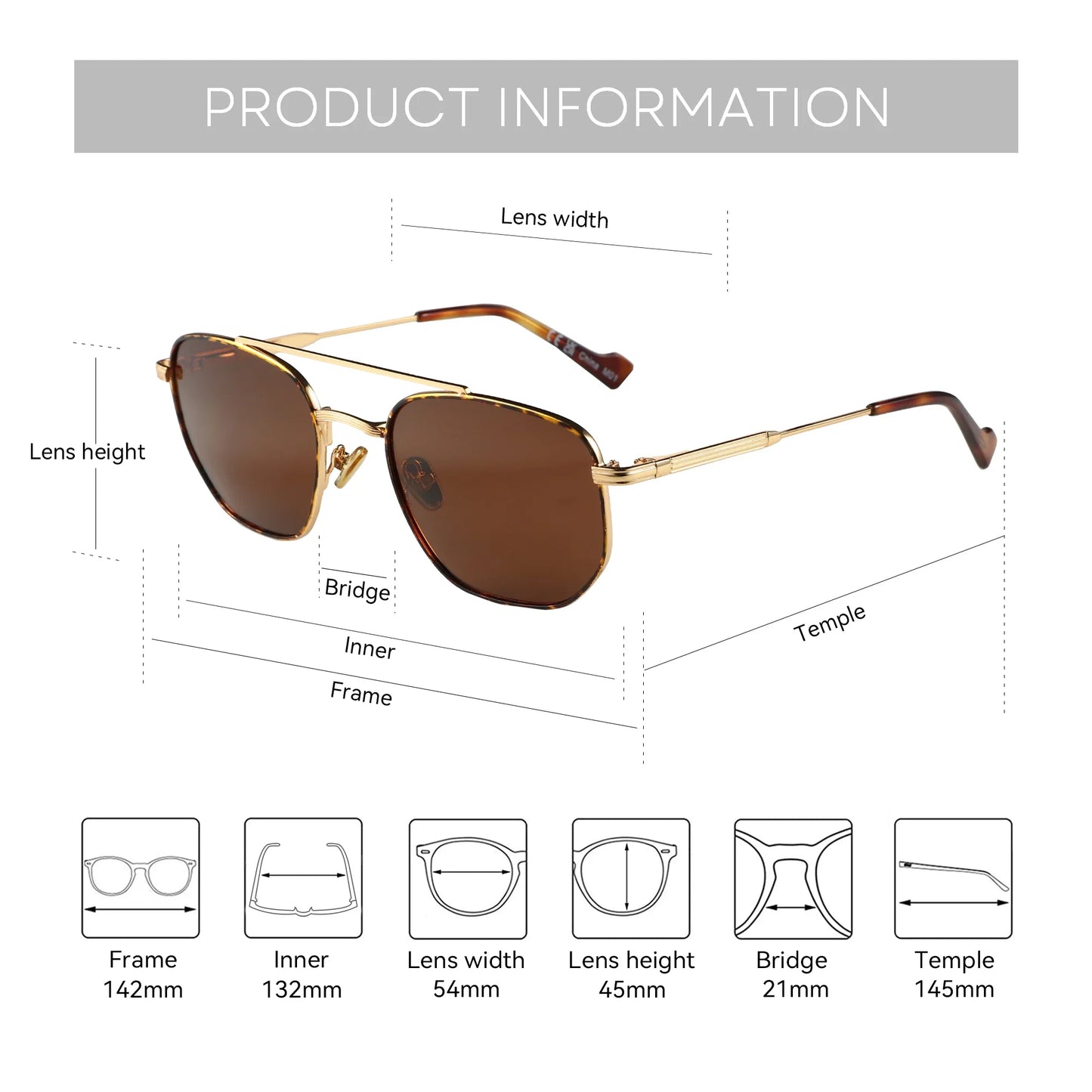 Fashion Uv400 Protect Sunglasses Men Women Trendy Double Bridge Pilot Polarized Sun Glasses Goggles Shades