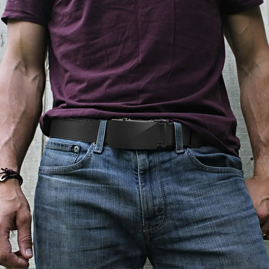 Brand Leather Belts for Men 115cm-135cm Automatic Belt with Ratchet Strap Top Quality Belts Luxury Belts for Men