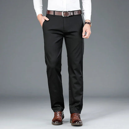 2023 Spring New Men's Bamboo Fiber Casual Pants Classic Style Business Fashion Khaki Stretch Cotton Trousers Male Brand Clothes