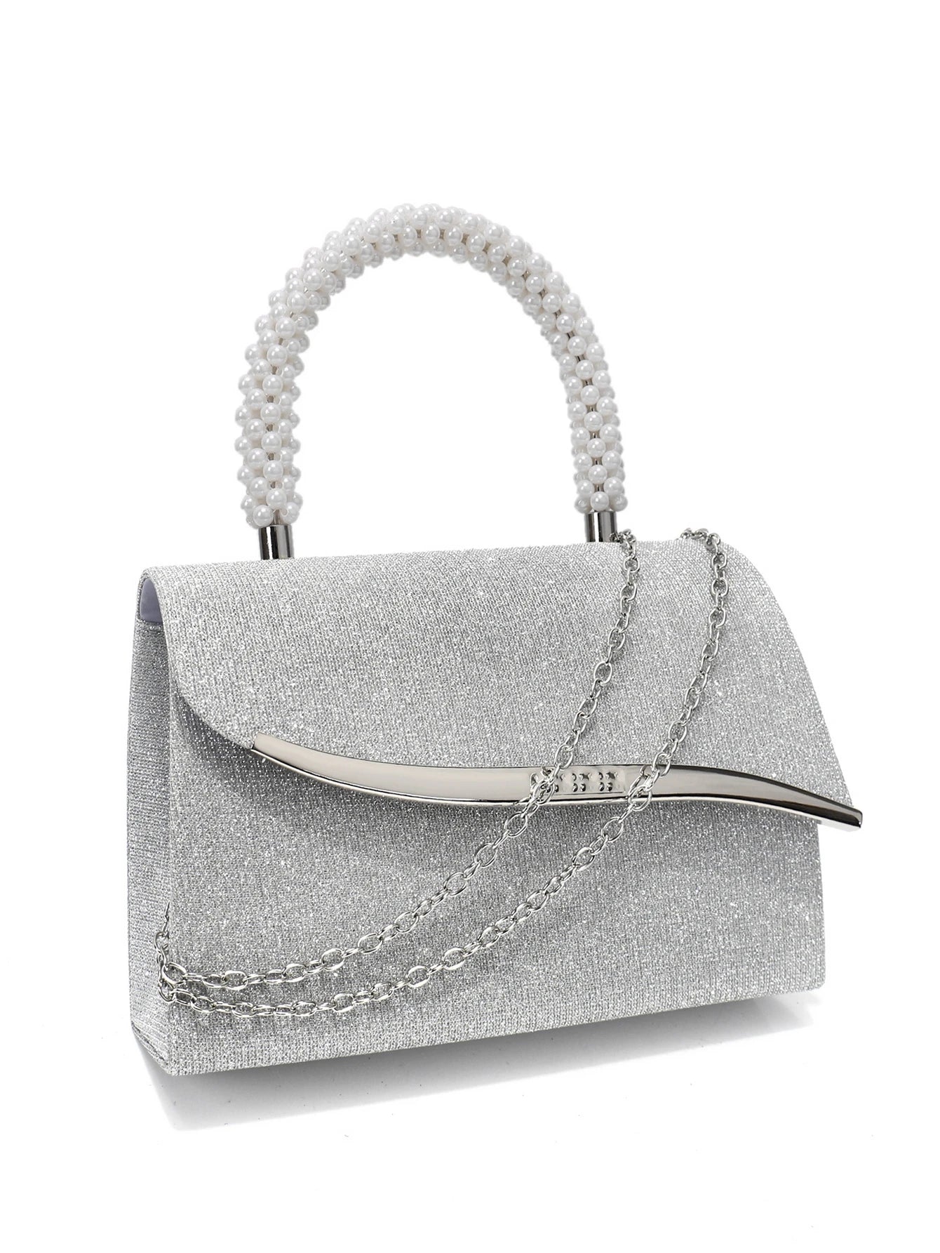 Bucket Design New Arrival Metal Pearl Glitter Women Evening Bags Sequins Lady Party Handbags Handle Mixed Color Wedding Banquet