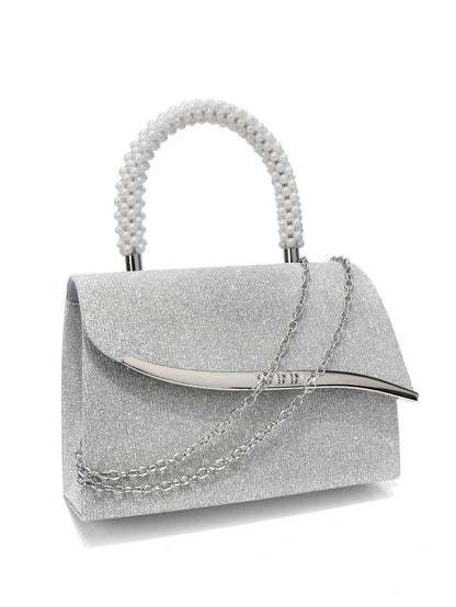 Bucket Design New Arrival Metal Pearl Glitter Women Evening Bags Sequins Lady Party Handbags Handle Mixed Color Wedding Banquet