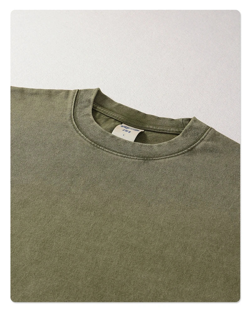 New Summer Batik Washed T-Shirts For Men Unisex Retro Loose High Street 275gsm Cotton T Shirt Brand Design HY0594