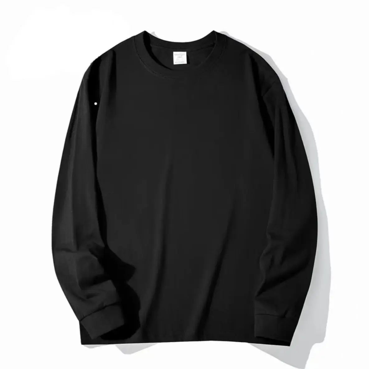 Black White GSM 500g Heavy-duty Pure Cotton T-shirt Thickened Threaded Round Neck Short Sleeves Three Needle Half Sleeve Tees