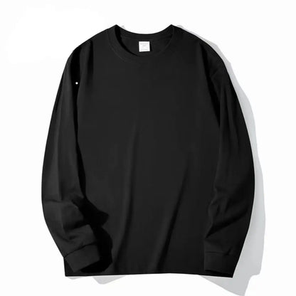 Black White GSM 500g Heavy-duty Pure Cotton T-shirt Thickened Threaded Round Neck Short Sleeves Three Needle Half Sleeve Tees