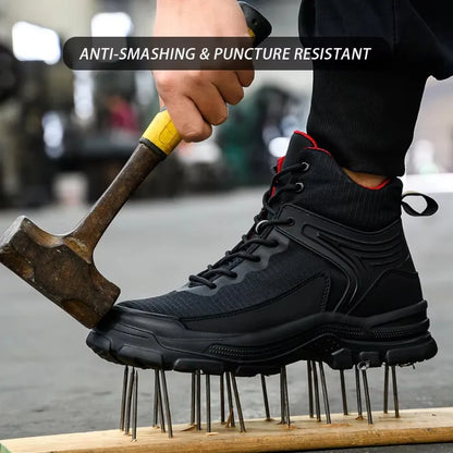 New 2026 Fashion Men Work Safety Boots Anti-smashing Industrial Work Shoes Sneakers Anti-sand Boot Outdoor Ankle Male Footwear