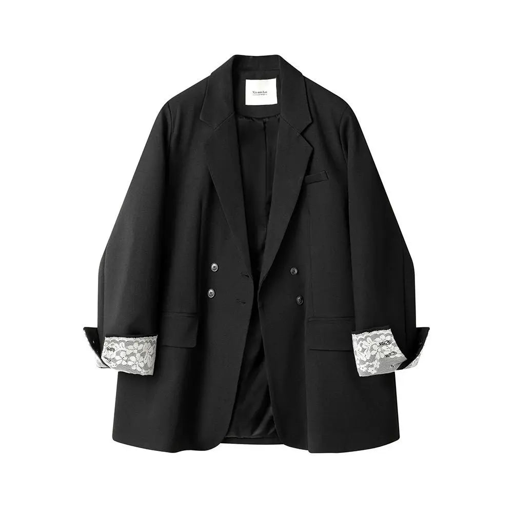 Spring New Fashion Contrasting Long Sleeve Black Short Suit Coat Women Tops Slim Fit Jackets Suit Blazers Women Tops
