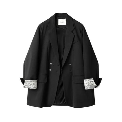 Spring New Fashion Contrasting Long Sleeve Black Short Suit Coat Women Tops Slim Fit Jackets Suit Blazers Women Tops