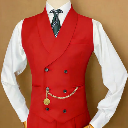 Men Vest Black With Lapel Solid Double Breasted Waistcoat For Wedding Business Party Work Office Casual Daily Men Suit Vest