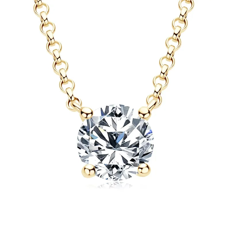 1CT 2CT 3CT Certified Moissanite Pendant Necklace For Women S925 Sterling Silver Solitaire Drop Necklaces Jewelry Gift