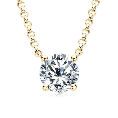 1CT 2CT 3CT Certified Moissanite Pendant Necklace For Women S925 Sterling Silver Solitaire Drop Necklaces Jewelry Gift