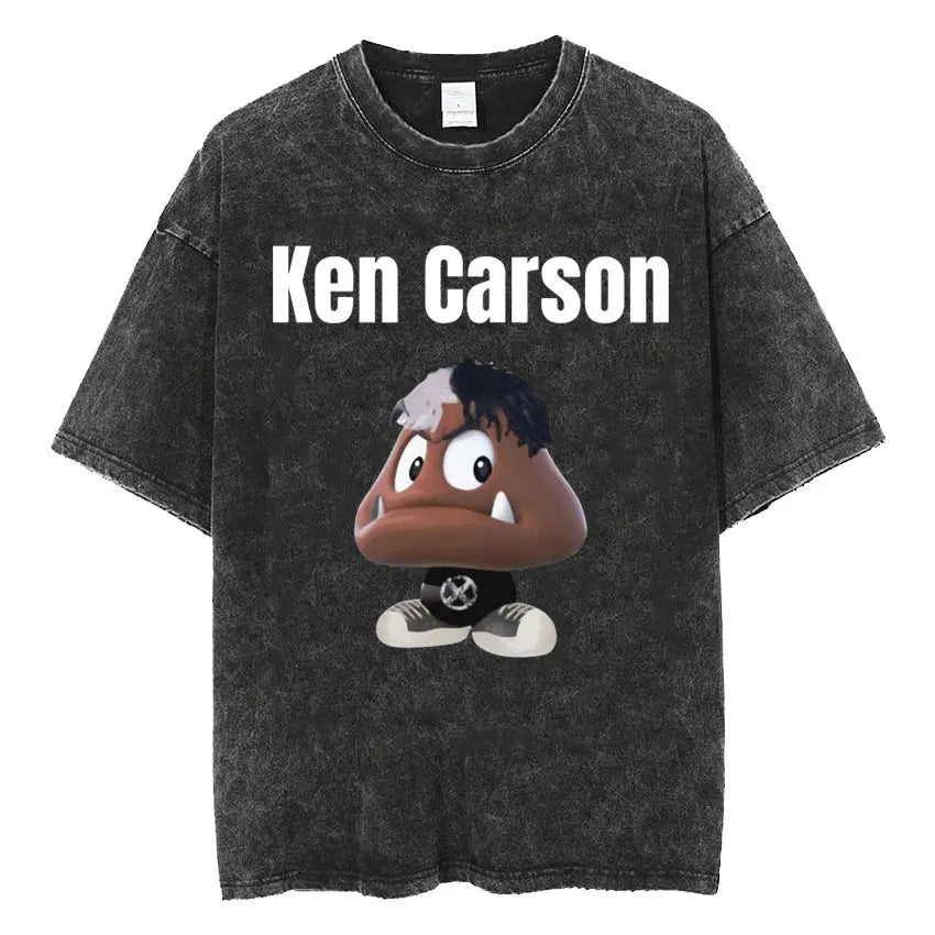 Retro Washed Playboi Carti I AM MUSIC Logo T Shirt Opium Ken Carson Narcissist Tour Antagonist Rap T-shirts Men's Oversized Tees