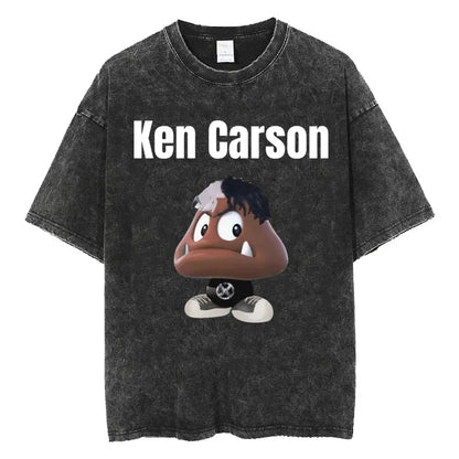 Retro Washed Playboi Carti I AM MUSIC Logo T Shirt Opium Ken Carson Narcissist Tour Antagonist Rap T-shirts Men's Oversized Tees
