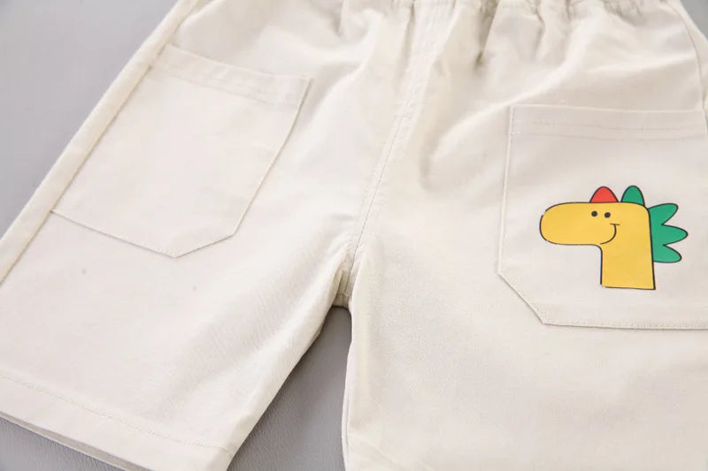 Baby New Summer Cartoon Clothing Children Boy Girls Printe Excavator T Shirt Shorts 2Pcs/sets Kids Infant Toddler Cacual