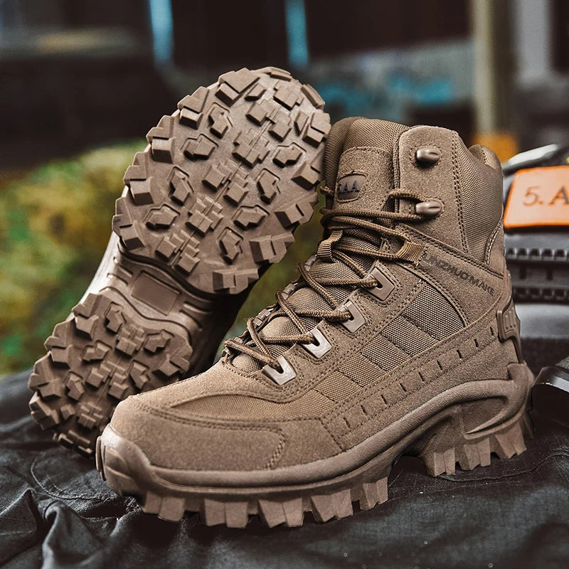 Men's Desert Combat Boots Outdoor Non-slip Tactical Boots Hiking Desert Ankle Hunting Shoes Work Safty Men Boots Botines Zapatos